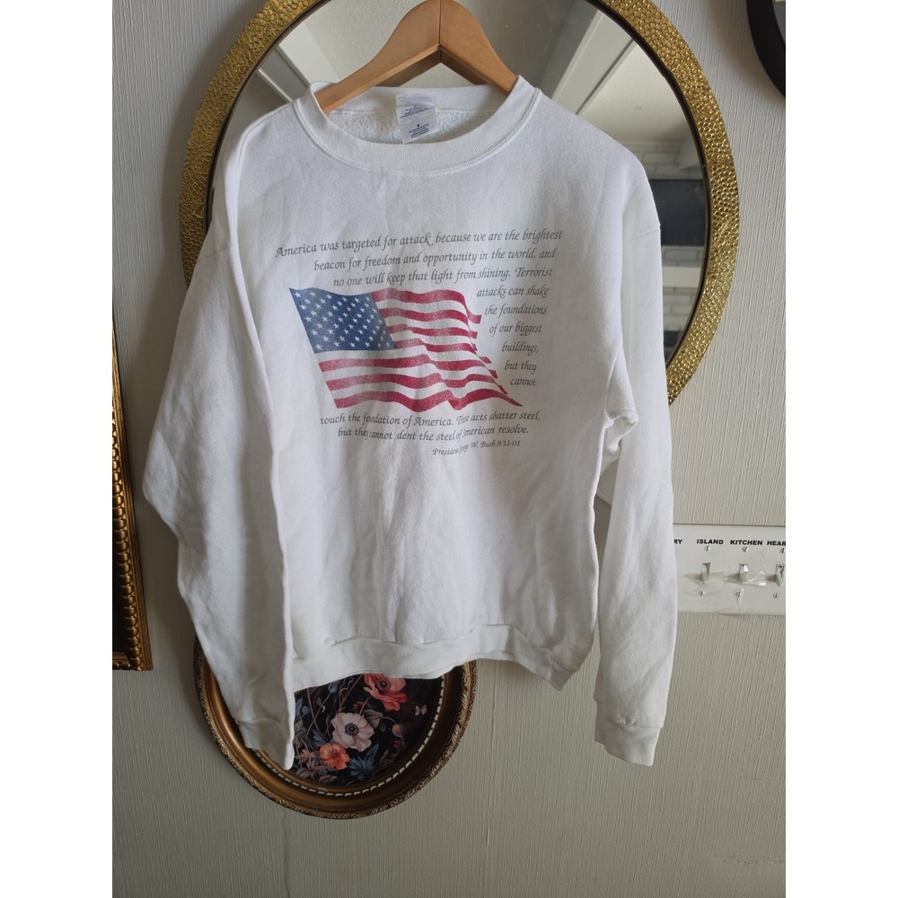 USA 9/11 flag patriotic vintage Sweatshirt unisex medium